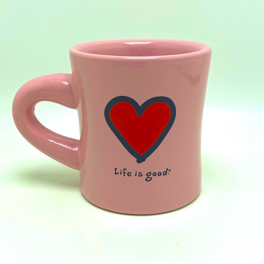 Life is Good Pink Heart Grog Mug